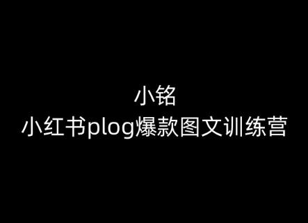 图片[1]-小铭-小红书plog爆款图文训练营，教你从0-1做小红书-天天学吧