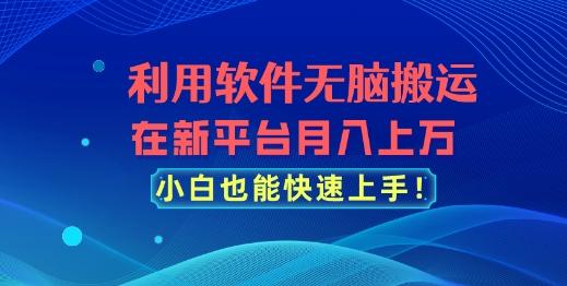 图片[1]-利用软件无脑搬运，在新平台月入上万，小白也能快速上手无脑搬运利用软件无脑搬运，在新平台月入上万，小白也能快速上手-天天学吧