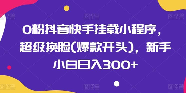 图片[1]-0粉抖音快手挂载小程序，超级换脸(爆款开头)，新手小白日入300+【揭秘】-天天学吧