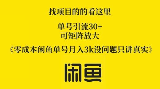 图片[1]-零成本闲鱼单号月入3k没问题只讲真实-天天学吧