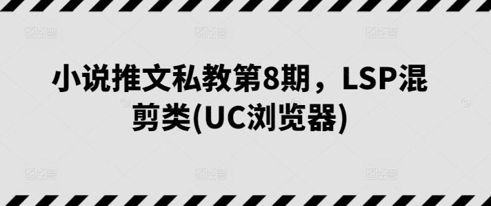 图片[1]-小说推文私教第8期，LSP混剪类(UC浏览器)-天天学吧