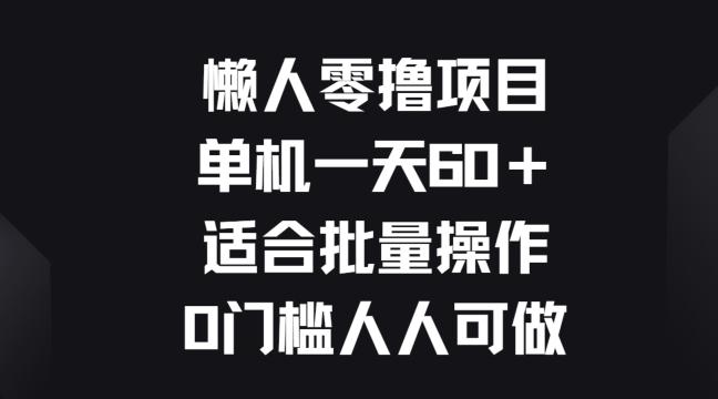 图片[1]-懒人零撸项目，单机一天60+适合批量操作，0门槛人人可做-天天学吧