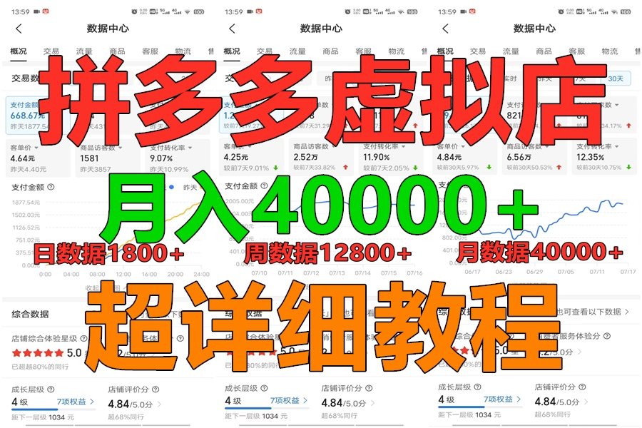 拼多多虚拟电商训练营月入40000+，全网最详细，你做你也行，暴利稳定长久-天天学吧