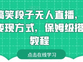 靠搞笑段子无人直播，多种变现方式，保姆级搭建教程【揭秘】-天天学吧