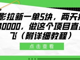 电影拉新一单5块，两天搞了近4k，做这个橡木直接起飞(附详细教程)-天天学吧