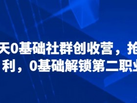 21天0基础社群创收营，抢占红利，0基础解锁第二职业-天天学吧