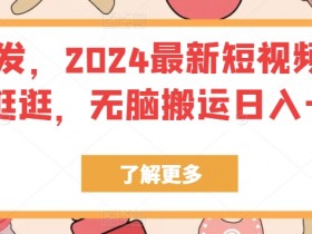 全网首发，2024最新短视频平台淘宝宝逛逛，无脑搬运日入一两张-天天学吧