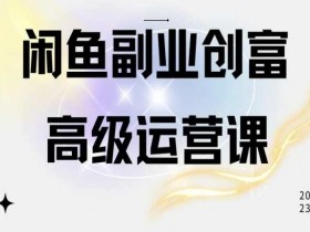 闲鱼电商运营高级课程，一部手机学会闲鱼开店赚钱-天天学吧