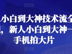 新人小白到大神技术流全套课程，新人小白到大神一部手机拍大片-天天学吧