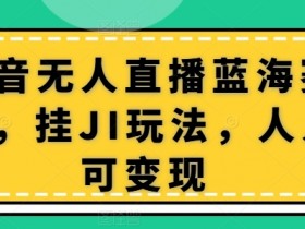 抖音无人直播蓝海赛道，挂JI玩法，人人可变现-天天学吧