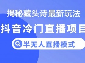 抖音蓝海藏头诗项目，半无人直播模式，小白轻松入手-天天学吧