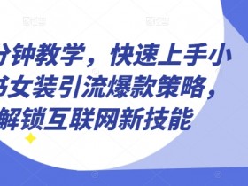 10分钟教学，快速上手小红书女装引流爆款策略，解锁互联网新技能【揭秘】-天天学吧