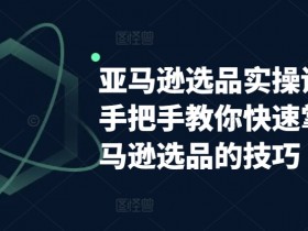 亚马逊选品实操课程，手把手教你快速掌握亚马逊选品的技巧-天天学吧