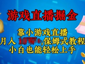 视频号小游戏直播，不需要露脸，小白上手快，无门槛-天天学吧