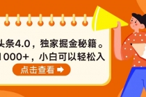 今日头条4.0，掘金秘籍。日赚1000+，小白可以轻松入手-天天学吧