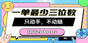 轻松月入2万秘籍：一单最少三位数收益，无需思考只需动手，附详细教程-天天学吧