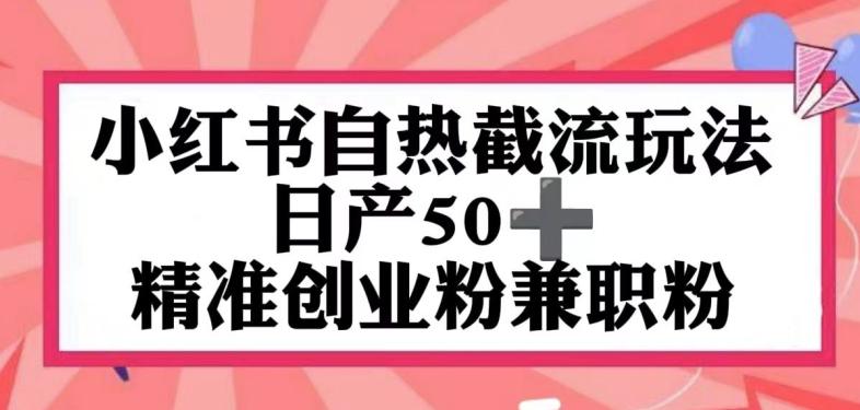 图片[1]-小红书自热截留玩法，日产50+精准创业粉兼职粉，轻松实现流量变现-天天学吧