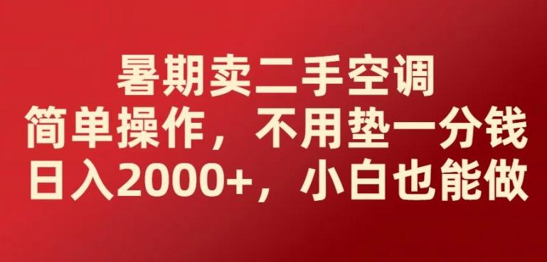 图片[1]-暑期卖二手空调简单操作，不用垫一分钱日入2000+，小白也能做-天天学吧