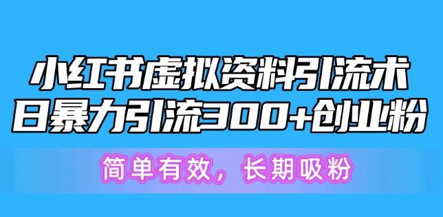 图片[1]-小红书虚拟资料引流术，日暴力引流300+创业粉，简单有效，长期吸粉-天天学吧