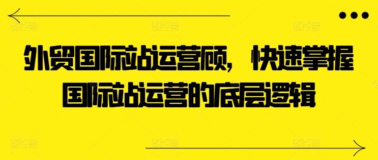 图片[1]-外贸国际站运营顾问，快速掌握国际站运营的底层逻辑-天天学吧