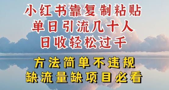 图片[1]-小红书靠复制粘贴单日引流几十人目收轻松过千，方法简单不违规【揭秘】-天天学吧