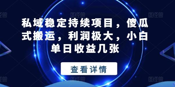 图片[1]-私域稳定持续项目，傻瓜式搬运，利润极大，小白单日收益几张【揭秘】-天天学吧