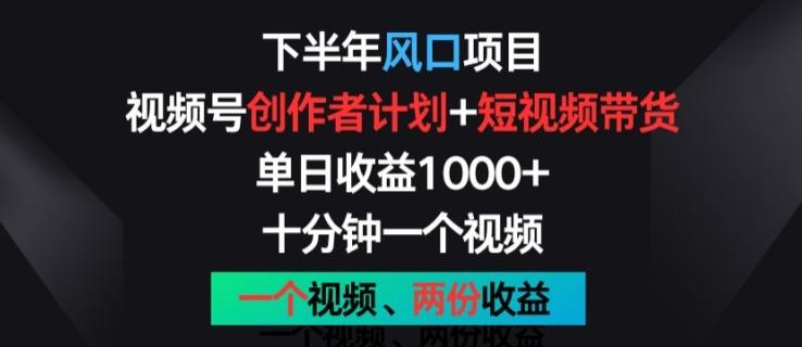 图片[1]-下半年风口项目，视频号创作者计划+视频带货，一个视频两份收益，十分钟一个视频【揭秘】-天天学吧