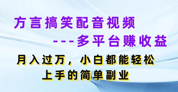 图片[1]-方言搞笑配音视频多平台赚收益，月入过w，小白都能轻松上手的简单副业-天天学吧