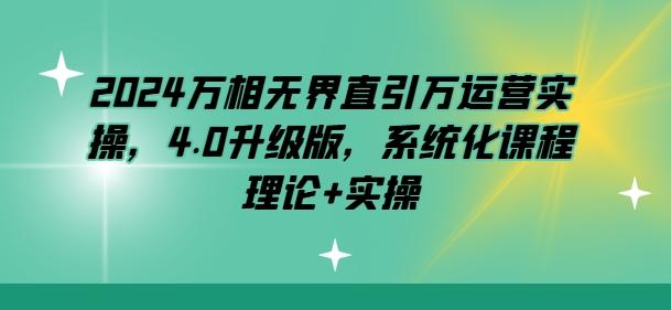 图片[1]-2024万相无界直引万运营实操，4.0升级版，系统化课程 理论+实操-天天学吧