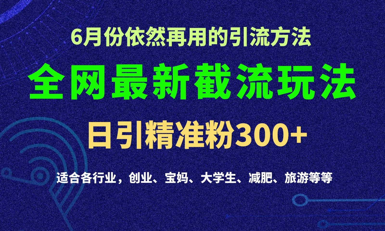 2024全网最新截留玩法，每日引流突破300+-天天学吧