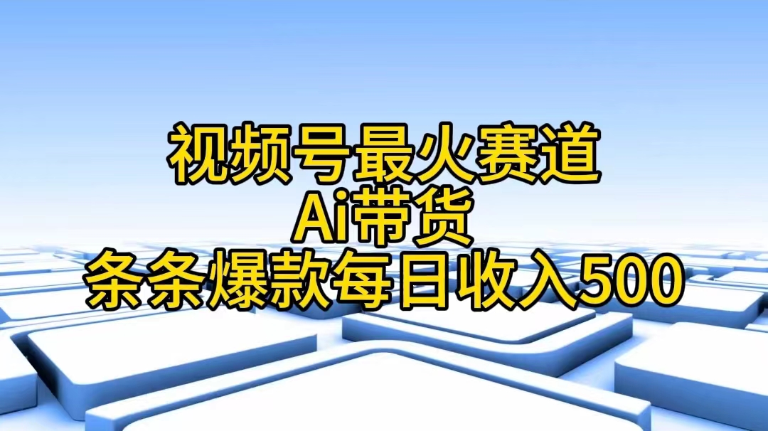 （11038期）视频号最火赛道——Ai带货条条爆款每日收入500-天天学吧