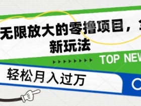 可无限放大的零撸项目，全新玩法，一天单机撸个50+没问题【揭秘】-天天学吧