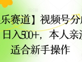 【娱乐赛道】视频号分成计划，日入500+，本人亲测，适合新手操作-天天学吧