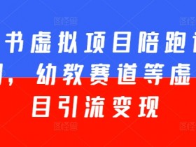 小红书虚拟项目陪跑训练营5期，幼教赛道等虚拟项目引流变现-天天学吧