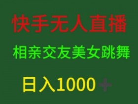 快手无人直播，相亲交友，男粉变现，日入1k-天天学吧