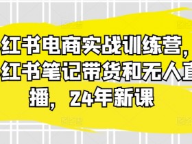 小红书电商实战训练营，小红书笔记带货和无人直播，24年新课-天天学吧