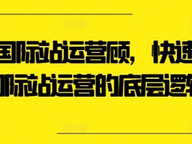 外贸国际站运营顾问，快速掌握国际站运营的底层逻辑-天天学吧