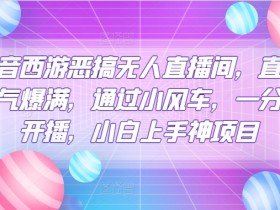 抖音西游恶搞无人直播间，直播人气爆满，通过小风车，一分钟开播，小白上手神项目-天天学吧