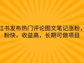 小红书发布热门评论图文笔记涨粉，涨粉快，收益高，长期可做项目-天天学吧