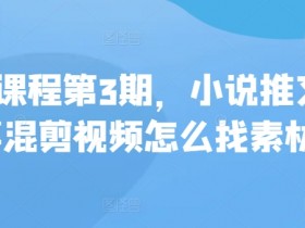 私教课程第3期，小说推文故事混剪视频怎么找素材-天天学吧