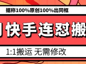 6月快手连怼搬运，模板搬运，据称100%原创100%出同框-天天学吧