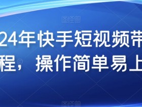 2024年快手短视频带货教程，操作简单易上手-天天学吧