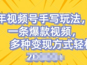 视频号手写账号，操作简单，条条爆款，轻松月入2w【揭秘】-天天学吧