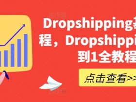 Dropshipping基础课程，Dropshipping从0到1全教程-天天学吧