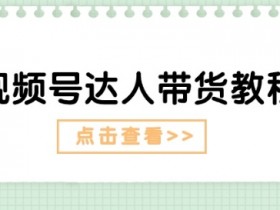 视频号达人带货教程：达人剧情打法(长期)+达人带货广告(短期)-天天学吧