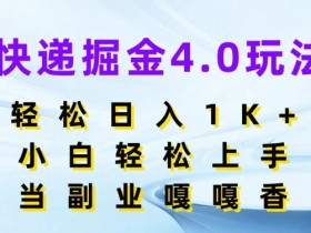 快递掘金4.0玩法，轻松日入1K+，小白轻松上手，做副业嘎嘎香-天天学吧