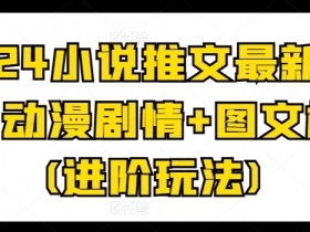 2024小说推文最新玩法，动漫剧情+图文标记(进阶玩法)-天天学吧