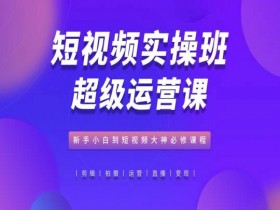 短视频实操班超级运营课，新手小白到短视频大神必修课程-天天学吧