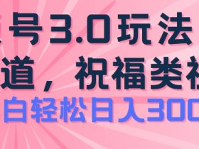 2024视频号蓝海项目，祝福类玩法3.0，操作简单易上手，日入300+【揭秘】-天天学吧