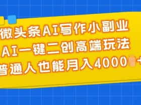 微头条AI写作小副业，AI一键二创高端玩法 普通人也能月入4000+【揭秘】-天天学吧